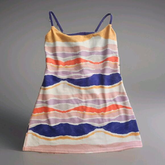 Lululemon Spaghetti Strap Tank Top Purple‎ Orange Stripe. Women's Size Dot 6 - Picture 1 of 3